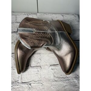 Steve Madden J-Texas Western Bootie Metallic Bronze Kids Sz 2